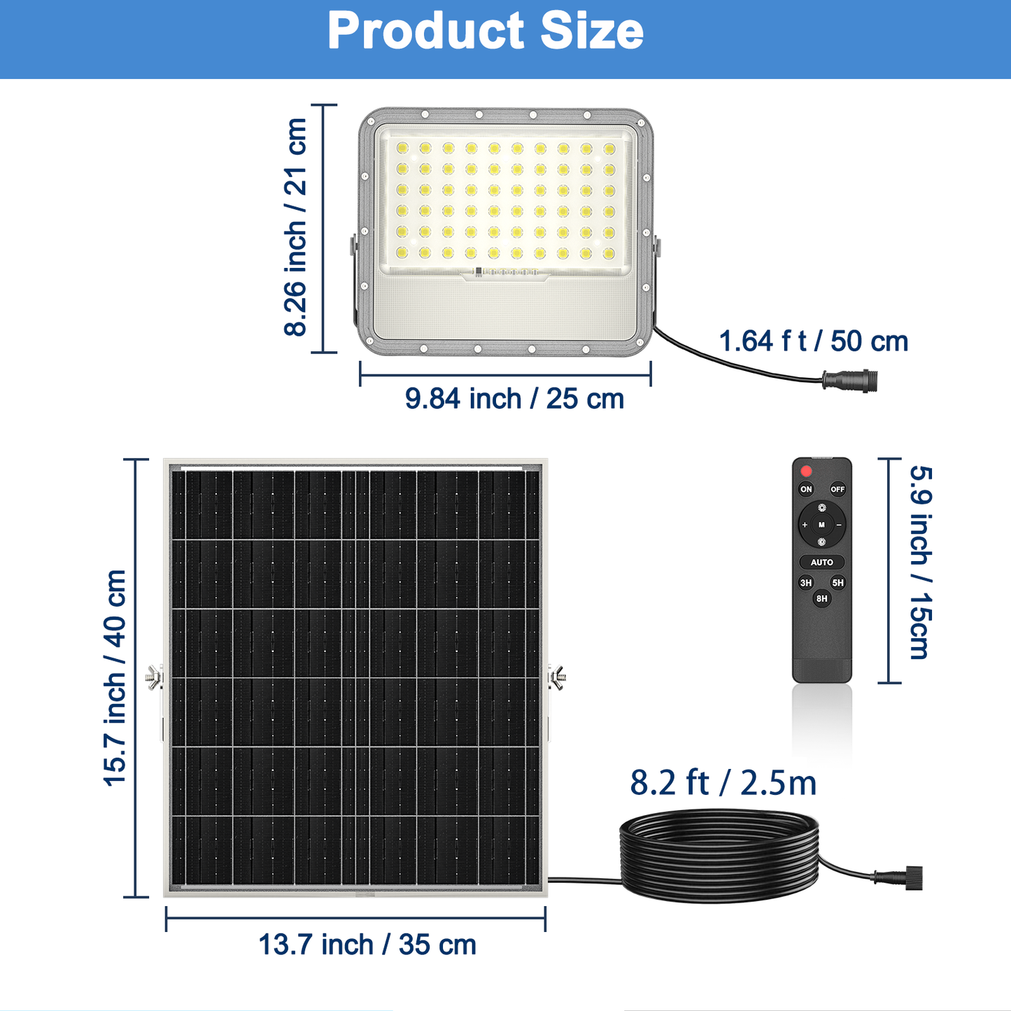 AWANFI Solar Lights Outdoor Waterproof, 10000LM LED Auto on/off Dusk to Dawn Light 20000mAh Security Lights with Remote Control for Outside, Garden, Yard, Patio, Walkway