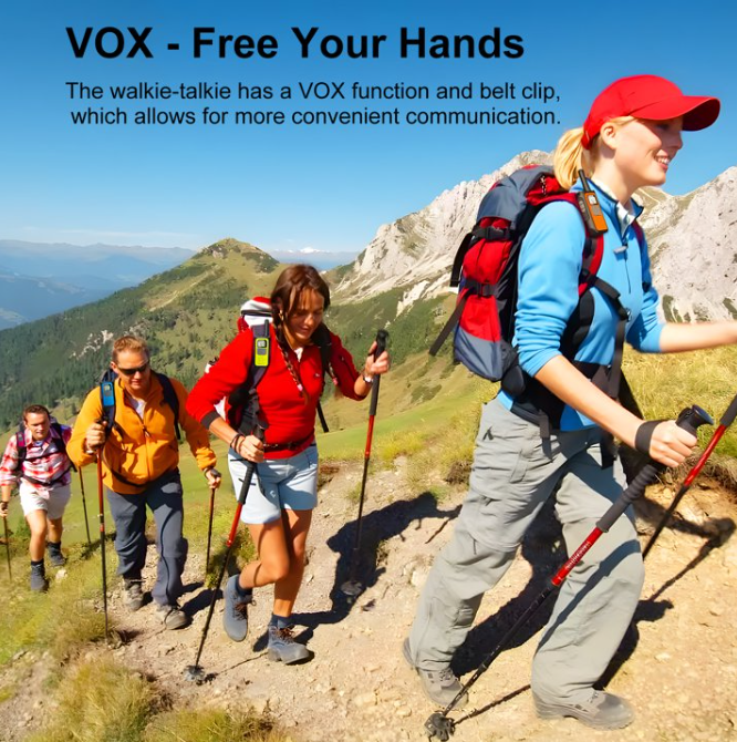 AWANFI Walkie Talkies for Adults Long Range 4 Pack, Rechargeable Walkie-Talkies Kids Set 22 Channels 1200mAh Battery for Camping Hiking