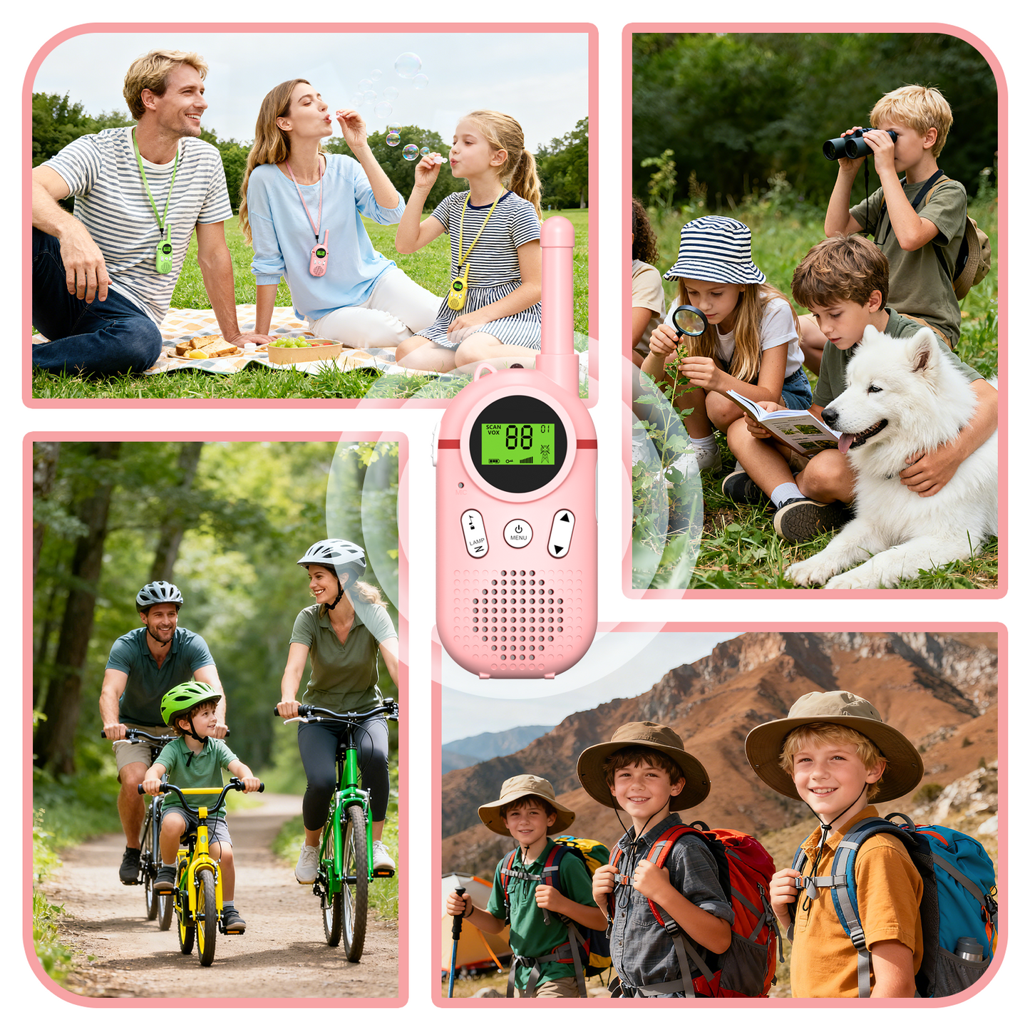 AWANFI Kids Walkie Talkies Rechargeable 2 pack Long Range with LED Flashlight, Toy Gifts for Boys Girls Aged 4-8