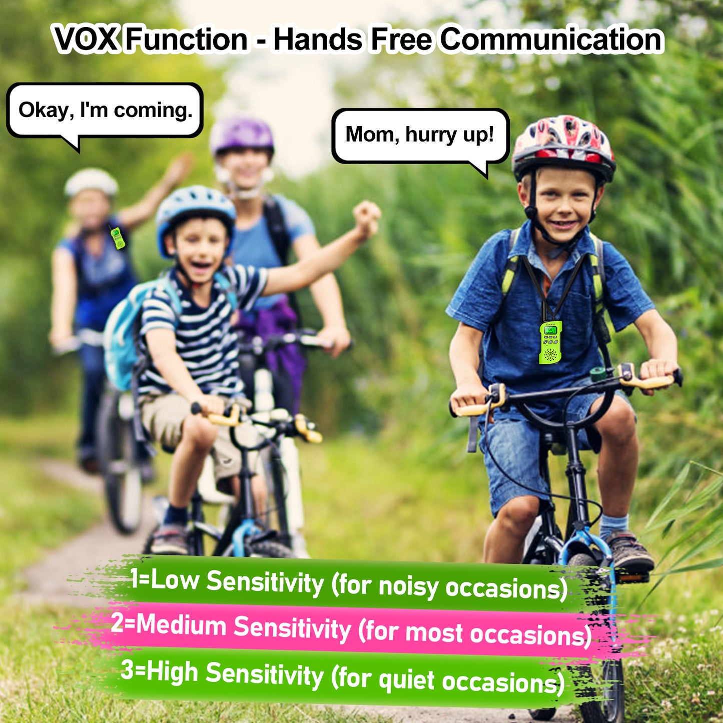 GL-528 Walkie Talkie Kids Rechargeable Long Range 2 Pack, AWANFI 2 Way Radio Walkie Talkies for Kids Adults for Cycling Camping, Toys Gifts for Boys Girls with Flashlight, LCD Display, VOX, Lanyards