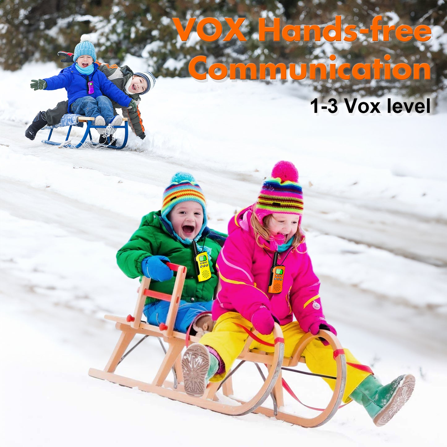 AWANFI Walkie Talkie Kids Rechargeable 3 Pack, 22 Channel Long Range Kids Walkie Talkies with Flashlight, USB C Walkie Talkie for Camping, Cycling, Hiking, Gifts for Girls and Boys