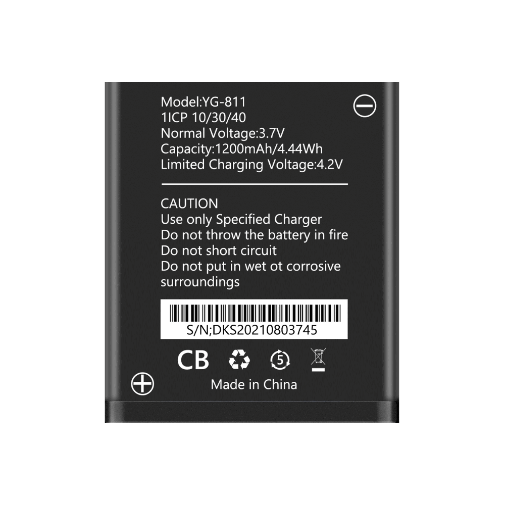 High-Capacity 1200mAh Replacement Battery for Walkie Talkie Model 2AYV7YG-811 (YG-811)
