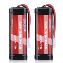 Load image into Gallery viewer, AWANFI 7.2V 3600mAh RC Battery High Capacity NiMH Battery with Tamiya Connector for RC Car RC Truck RC Boat Traxxas LOSI Associated HPI Kyosho Tamiya Quadcopter Drone Hobby(2 Pack)
