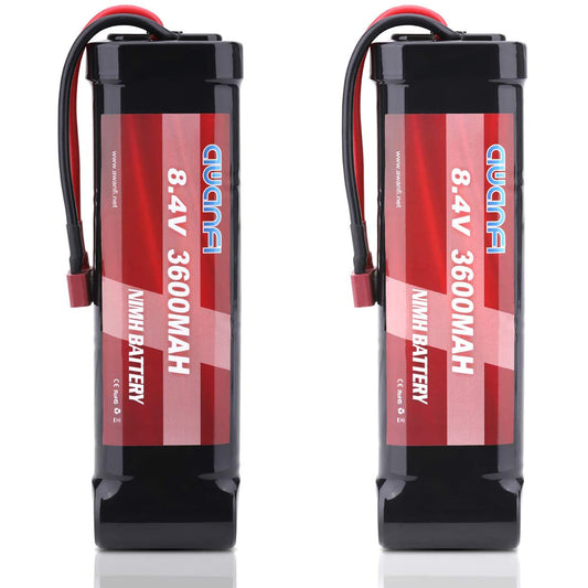 AWANFI 8.4V NiMH Battery 3600mAh 7-Cell Flat Pack RC Battery with Deans Plug for Most 1/10 Scale RC Car RC Truck RC Boat Traxxas LOSI Associated HPI Kyosho Tamiya Battery (2 Pack)