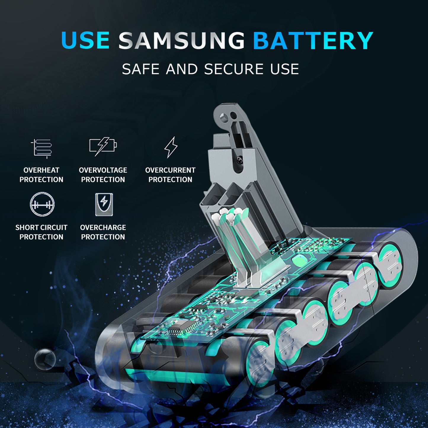 Dyson Battery V6 Large Capacity 3000mAh AWANFI Replacement Battery for Dyson DC58 DC59 DC61 DC62 DC72 DC74 SV07 SV09 animal/V6 fluffy /V6 trigger/v6 Absolute/V6 Motorhead. /V6 Extra/V6 Mattress