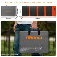 Load image into Gallery viewer, AWANFI Solar Panel 120W Integrated Single Crysta Solar Panel, Foldable, IP67 Waterproof,Ultra Thin, Solar Charger, Solar Powered, Portable Power Source, Can Charge Smartphones, PCs, etc. DC USB QC3.0 Type C Output.
