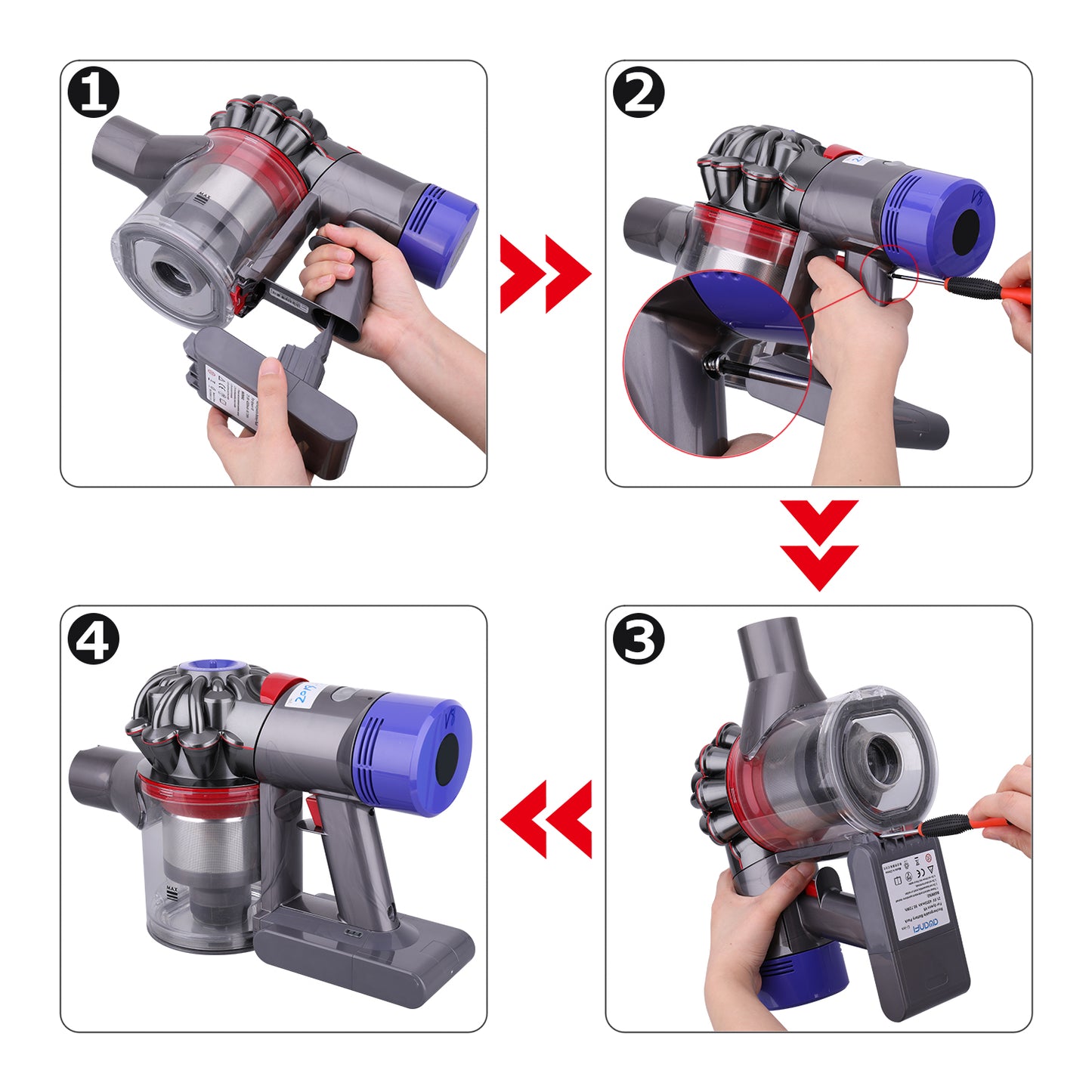 Dyson Battery V8 SV10 Large Capacity 4200 mAh AWANFI Replacement Battery - Compatible with Dyson V8 Fluffy/V8 Fluffy+/V8 Animal pro/V8 Absolute/V8 Absolute Extra/V8 Motorhead