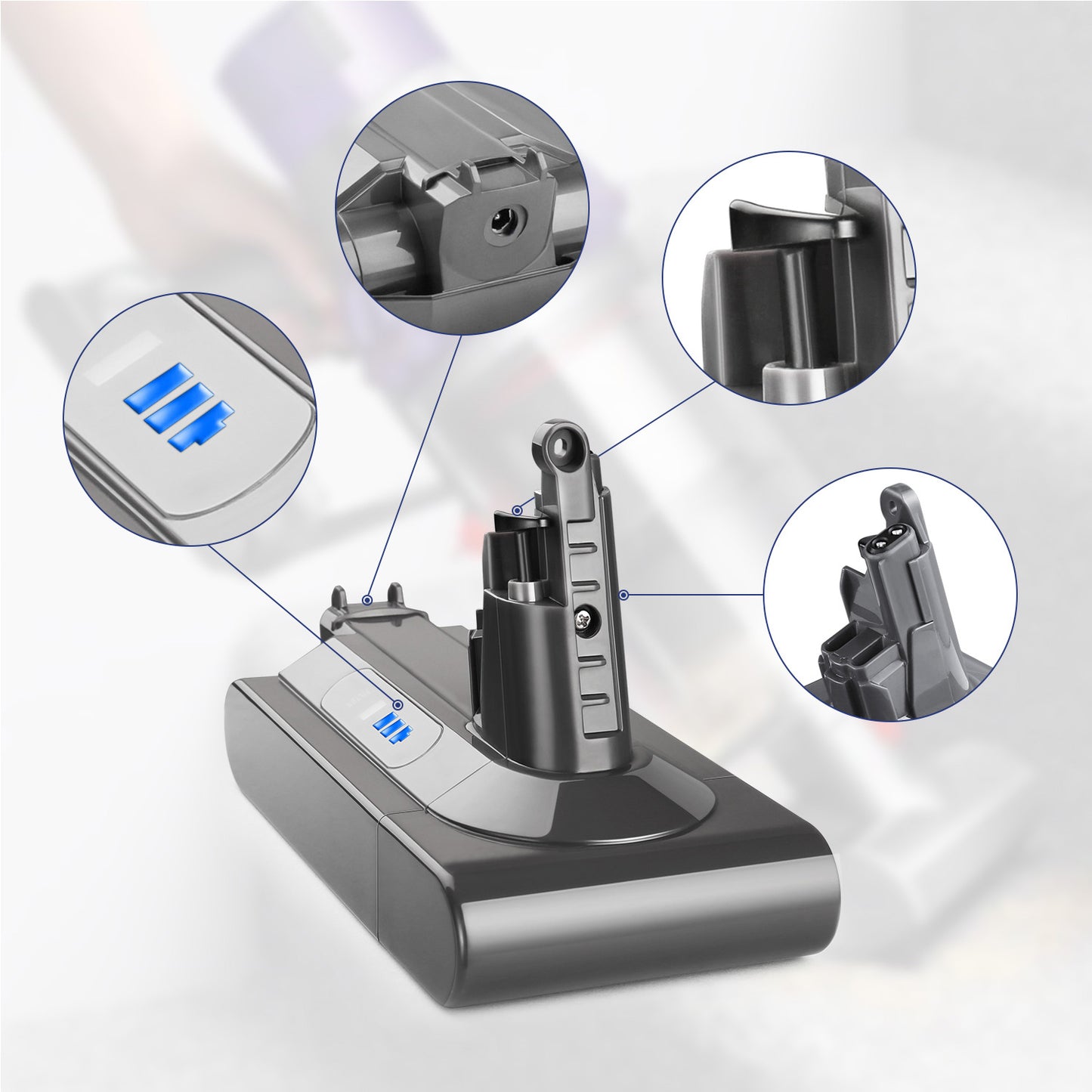 Dyson V10 Battery, SV12 AWANFI Vacuum Cleaner Compatible Battery, Compatible with Dyson V10 Series, V10 Fluffy SV12FF/ V10 Absolute/ V10 Motorhead, etc.(Not Compatible SV10,ISO9001, UN38.8, CE, ROHS standard)
