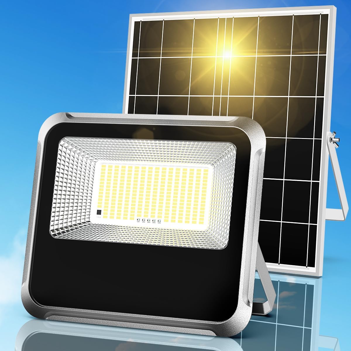 AWANFI Solar Outdoor Lights, LED Solar Flood Lights, 3000LM IP65 Waterproof Security Lights with Remote Control and 8.2 ft Cable for Outside Yard Farmhouse Street Light
