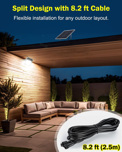 AWANFI Solar Outdoor Lights, LED Solar Flood Lights, 3000LM IP65 Waterproof Security Lights with Remote Control and 8.2 ft Cable for Outside Yard Farmhouse Street Light