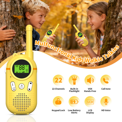 AWANFI Walkie Talkies, 2 pack Kids Walkie Talkies Rechargeable with LED Light, Kids Toy Birthday Xmas Gift for Kids Age 5-7