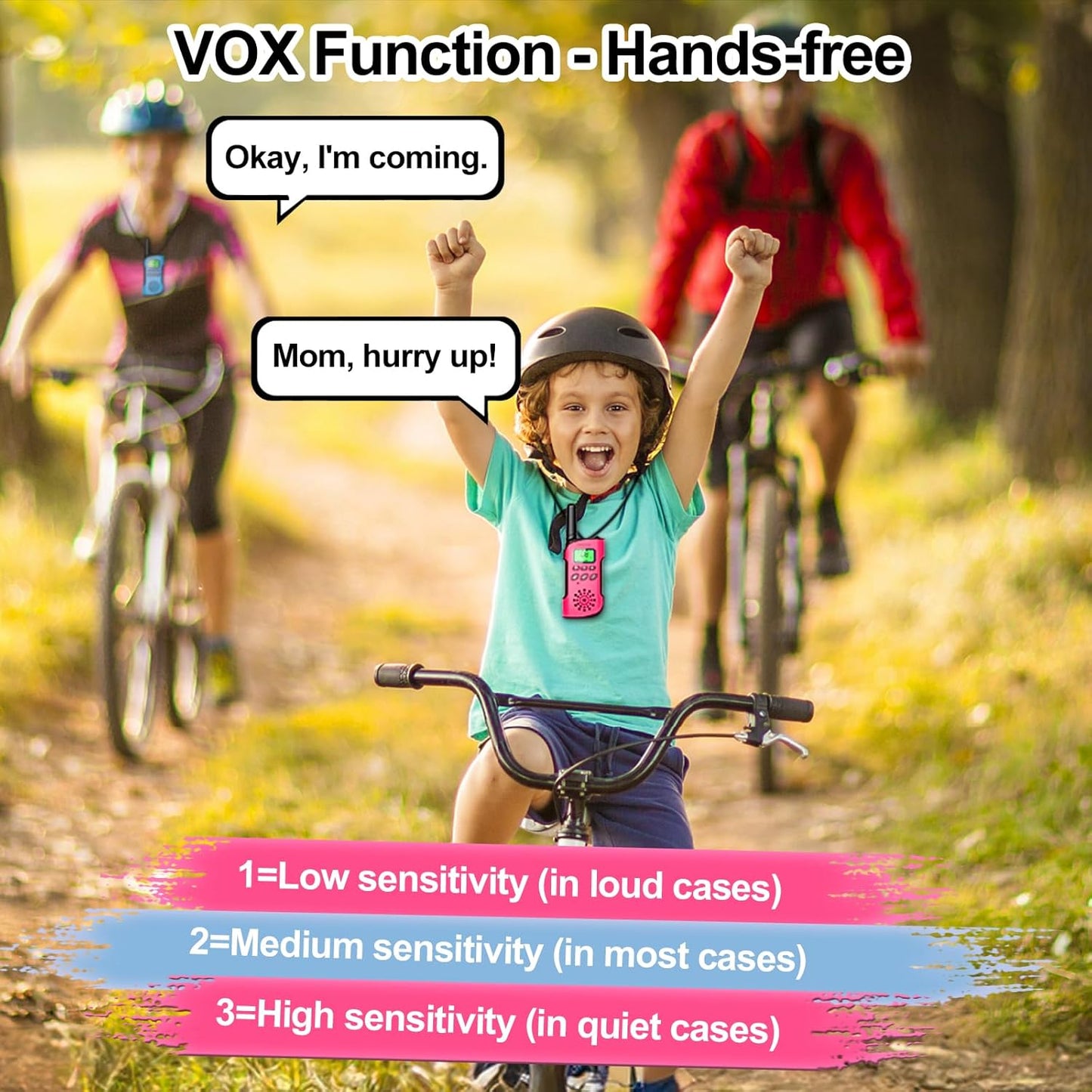 AWANFI Walkie Talkies Long Range 4 Pack, Walkie Talkie Rechargeable for Kids Family 22 Channels 2 Way Radios for Outside, Camping, Hiking, Gifts for Boys Girls