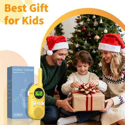 AWANFI Walkie Talkies, 2 pack Kids Walkie Talkies Rechargeable with LED Light, Kids Toy Birthday Xmas Gift for Kids Age 5-7