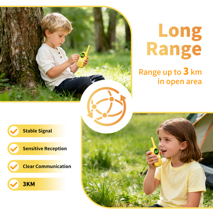 AWANFI Walkie Talkies, 2 pack Kids Walkie Talkies Rechargeable with LED Light, Kids Toy Birthday Xmas Gift for Kids Age 5-7