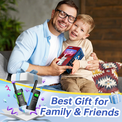 Walkie Talkies for Kids Adults Rechargeable 2 pack, Walkie Talkie Kids Two Way Radios Long Range, LED Flashlight, 22 FRS Channels
