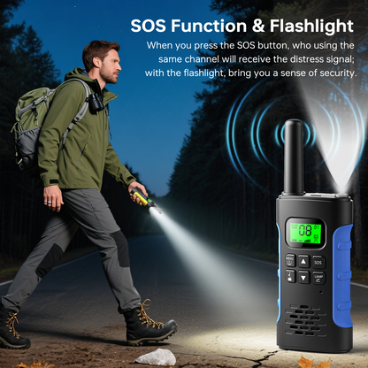 Walkie Talkies for Kids Adults Rechargeable 2 pack, Walkie Talkie Kids Two Way Radios Long Range, LED Flashlight, 22 FRS Channels