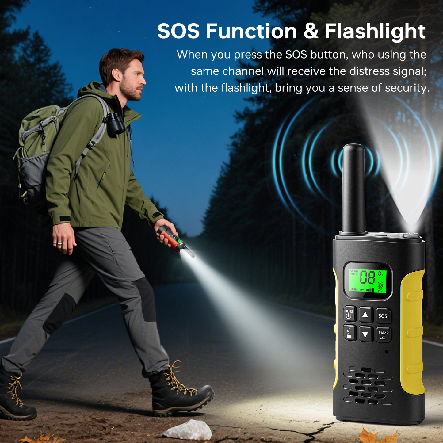 Walkie Talkies for Adults 3 pack with Two Way Radios, Kids Walkie Talkie Rechargeable Long Range, with LED Light, 22 FRS Channels