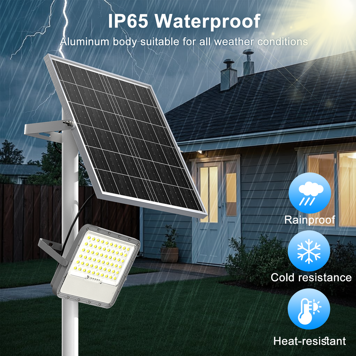 AWANFI Solar Lights Outdoor Waterproof, 10000LM LED Auto on/off Dusk to Dawn Light 20000mAh Security Lights with Remote Control for Outside, Garden, Yard, Patio, Walkway