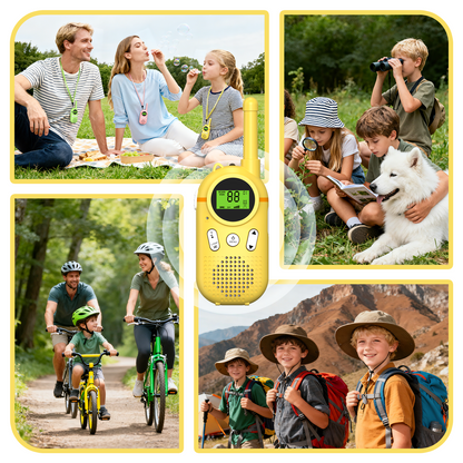 AWANFI Walkie Talkies, 2 pack Kids Walkie Talkies Rechargeable with LED Light, Kids Toy Birthday Xmas Gift for Kids Age 5-7