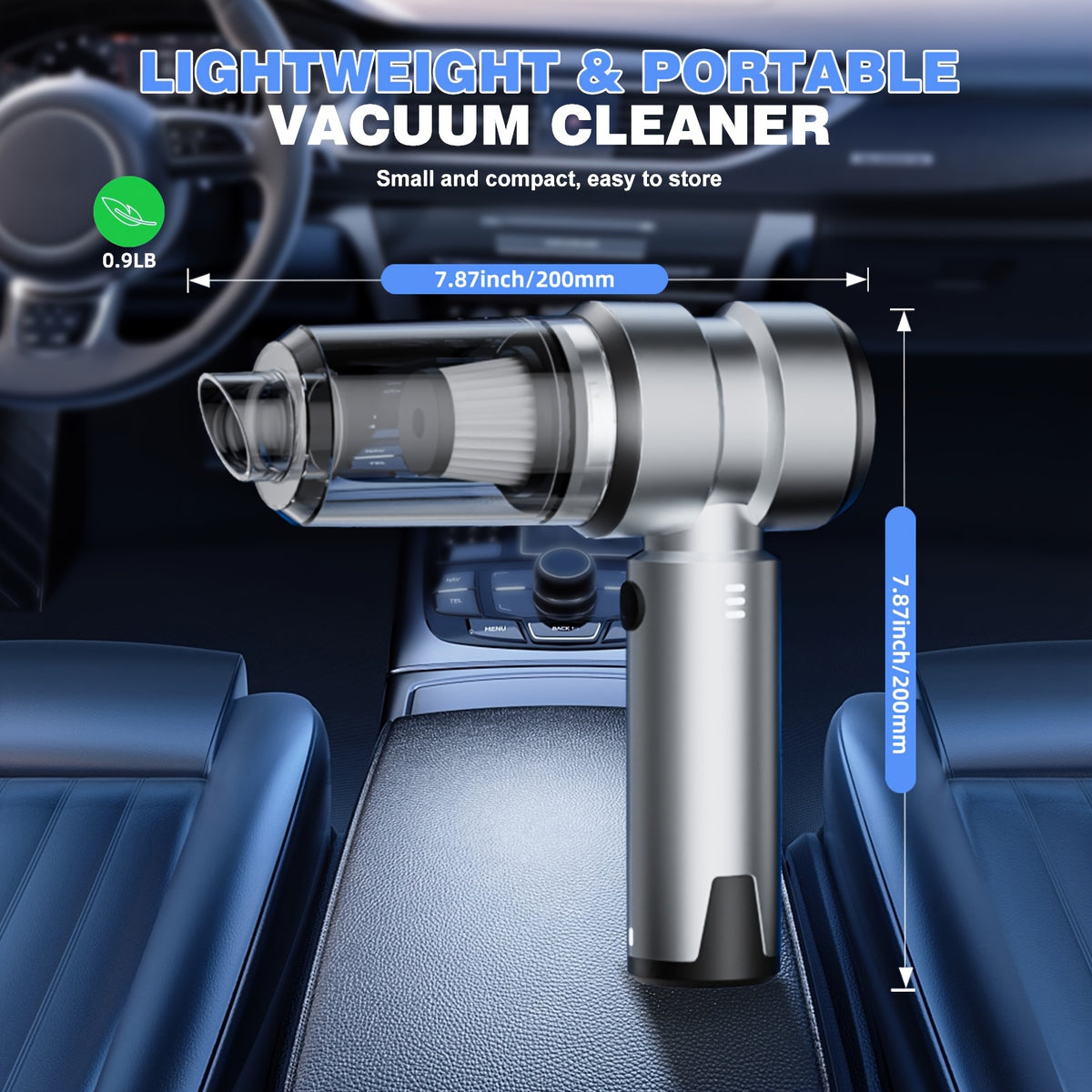 AWANFI 2-in-1 Cordless Handheld Car Vacuum Cleaner and Air Duster, 14000Pa Suction, HEPA Filter, 80000 RPM Brushless Motor, USB-C Charging, 3-Speed Modes with Multi-Nozzles