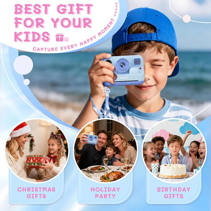 AWANFI Kids Camera Instant Print Toys, 48MP Kids Digital Camera with 1080P Video, 32GB SD Card & 3 Rolls Printing Paper, Fun Instant Print Camera for Kids Ages 3-16, Perfect Christmas & Birthday Gift