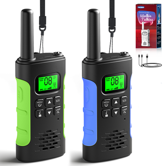 Walkie Talkies for Kids Adults Rechargeable 2 pack, Walkie Talkie Kids Two Way Radios Long Range, LED Flashlight, 22 FRS Channels