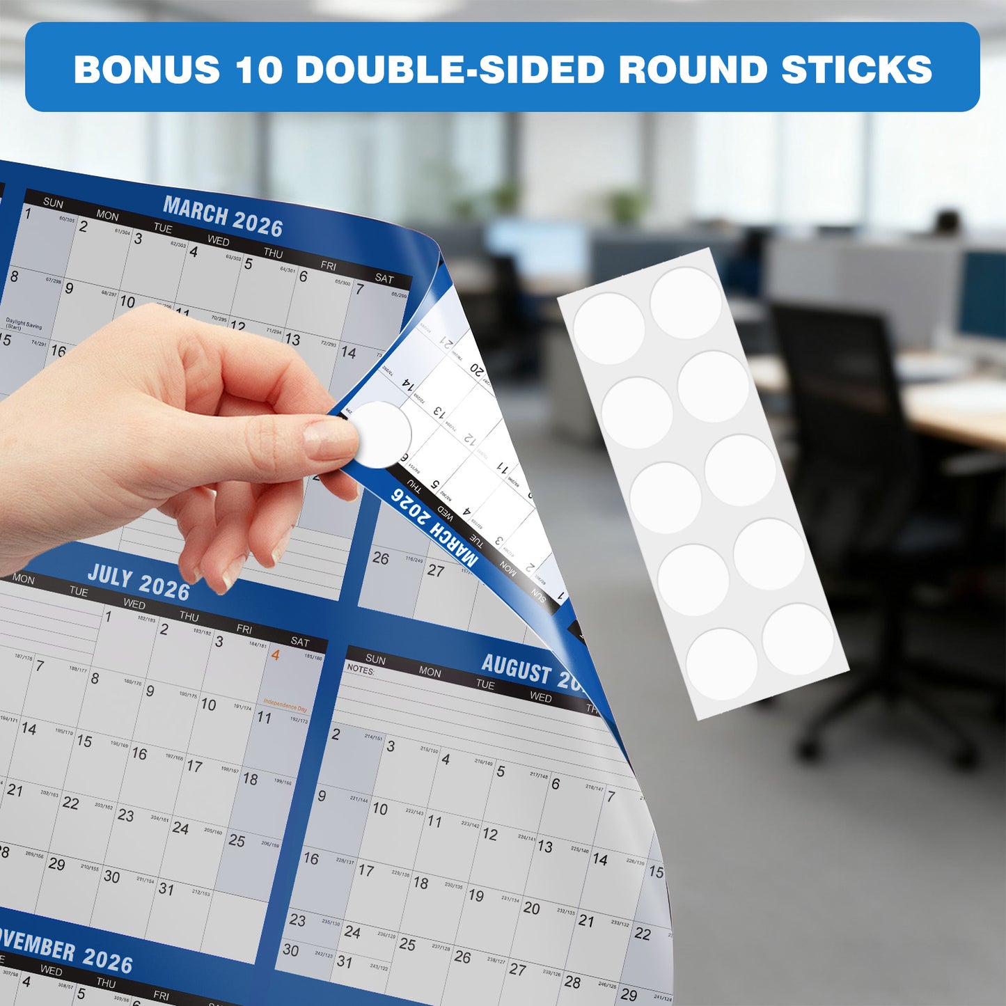 AWANFI 2026 Extra Large Dry Erase Calendar for Wall - 48'' x 32'', Erasable & Reusable Wall Calendar, Monthly Calendar Planner for Home, Office and Classroom