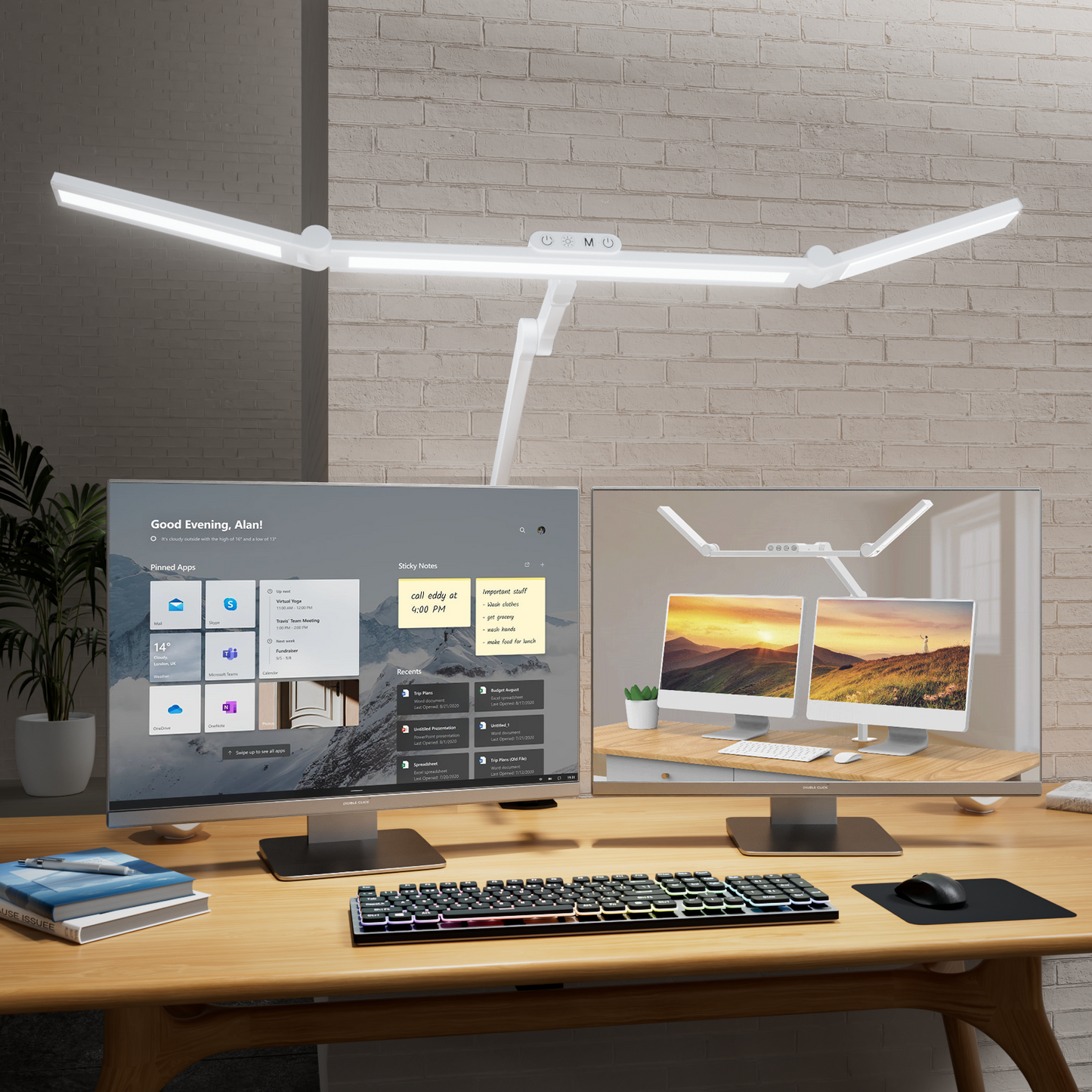 LED Desk Lamp for Home Office - 24W 1500LM Desk Lamps with Clamp Architect Table Lamp Adjustable Head Stepless Dimming Work Light (White)