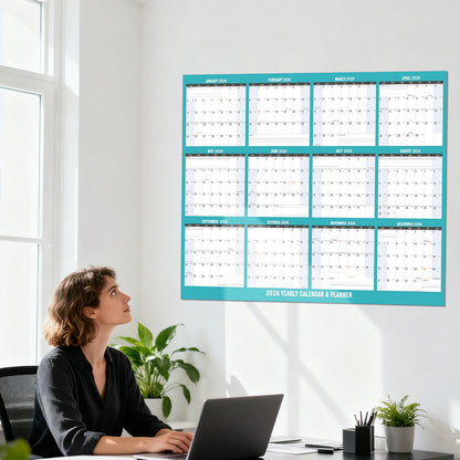 AWANFI 2026 Dry Erase Calendar for Wall - 36'' x 24'', Erasable & Reusable Laminated Monthly Calender with Ample Space Great for Office, Classroom, Home