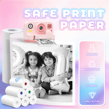 AWANFI Instant Print Camera Paper, 6 Rolls Refill Paper , Instant Camera Color Print Paper, 3xBlack, 1x Blue, 1xGreen, 1xRed (57x30mm)
