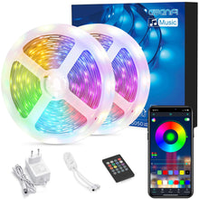 Load image into Gallery viewer, AWANFI Bleutooth LED Strip, Multicolor LED Strip 300 LEDs 5050 RGB, Control via APP, Music Synchronization, and Timer Function
