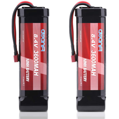 AWANFI 8.4V NiMH Battery 3600mAh 7-Cell Flat Pack RC Battery with Deans Plug for Most 1/10 Scale RC Car RC Truck RC Boat Traxxas LOSI Associated HPI Kyosho Tamiya Battery (2 Pack)