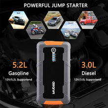Load image into Gallery viewer, AWANFI Portable Car Jump Starter 600A Peak 10000mAh(up to 5.2L Gas, 3.0L Diesel engine) Portable Power Pack With Dual USB Outputs And Built-in LED Flashlight For Emergency
