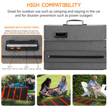 Load image into Gallery viewer, AWANFI Solar Panel 120W Integrated Single Crysta Solar Panel, Foldable, IP67 Waterproof,Ultra Thin, Solar Charger, Solar Powered, Portable Power Source, Can Charge Smartphones, PCs, etc. DC USB QC3.0 Type C Output.
