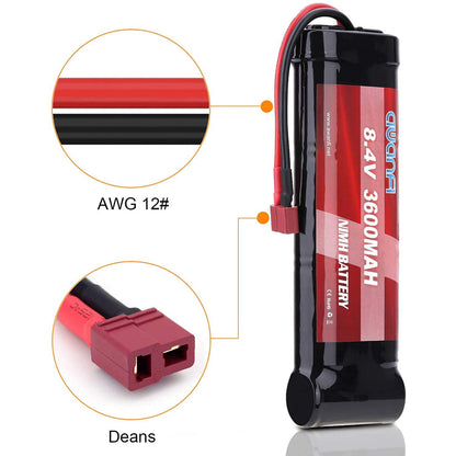 AWANFI 8.4V NiMH Battery 3600mAh 7-Cell Flat Pack RC Battery with Deans Plug for Most 1/10 Scale RC Car RC Truck RC Boat Traxxas LOSI Associated HPI Kyosho Tamiya Battery (2 Pack)