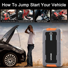 Load image into Gallery viewer, AWANFI Portable Car Jump Starter 600A Peak 10000mAh(up to 5.2L Gas, 3.0L Diesel engine) Portable Power Pack With Dual USB Outputs And Built-in LED Flashlight For Emergency
