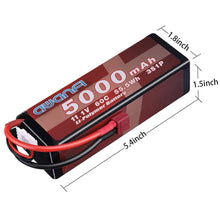 Load image into Gallery viewer, AWANFI 3S Lipo Battery 11.1V 5000mAh 60C Lipo RC Battery with Deans T Connector Hard Case Battery for Airplane Helicopter DJI F450 Quadcopter RC Car Truck Boats Slash HPI Arrma Redcat (2 Pack)

