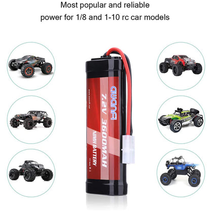 AWANFI 7.2V 3600mAh RC Battery High Capacity NiMH Battery with Tamiya Connector for RC Car RC Truck RC Boat Traxxas LOSI Associated HPI Kyosho Tamiya Quadcopter Drone Hobby(2 Pack)