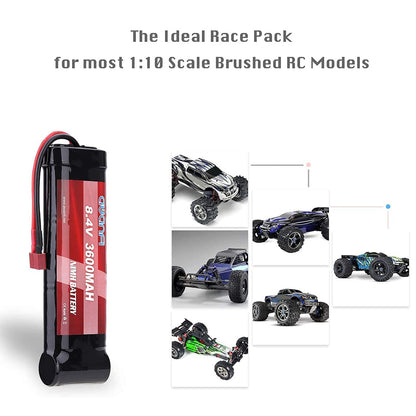 AWANFI 8.4V NiMH Battery 3600mAh 7-Cell Flat Pack RC Battery with Deans Plug for Most 1/10 Scale RC Car RC Truck RC Boat Traxxas LOSI Associated HPI Kyosho Tamiya Battery (2 Pack)
