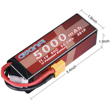 Load image into Gallery viewer, AWANFI 3S Lipo Battery 11.1V 5000mAh 60C RC Battery Pack with XT90 Plug for RC Cars Truck Boat Airplane Traxxas Slash(2 Packs)
