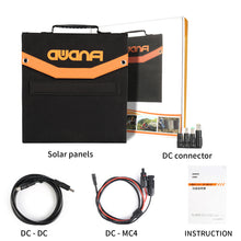 Load image into Gallery viewer, AWANFI Solar Panel,80W Monocrystalline Solar Panel, Solar Charger, Foldable, DC/USB/QC3.0/type-c Output Port Compatible with iPhone, iPad, Galaxy, Portable Power Source and More.
