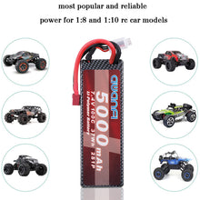 Load image into Gallery viewer, AWANFI 2S Lipo Battery 7.4V 5000mAh 100C RC Battery Pack with Dean-Style T Connector for RC Car Trucks 1/8 1/10 RC Vehicles RC Airplane Helicopter Boat Hobby(2 Pack)
